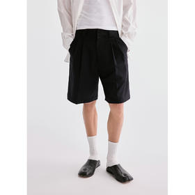 棉仓3631018001-【意式美学】含羊毛质感休闲日常百搭短款西裤