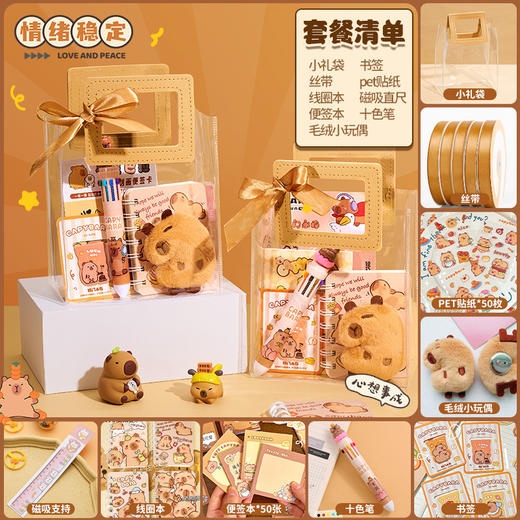 【六一儿童节必备🎒全班沸腾！】卡皮巴拉主题礼袋，萌趣满分的儿童伴手礼，奖励分享两不误✨六一儿童节卡皮巴拉幼儿园礼物儿童生日伴手礼品 小学生🎁奖励开学实用全班 六一抱抱桶 商品图5