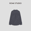 ROMI STUDIO复古蓝100%亚麻宽松翻领衬衣/砂洗加软做旧RWCSSM1677 商品缩略图1