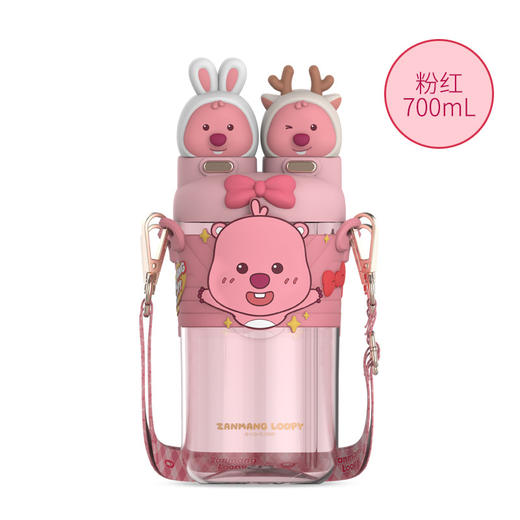 【豚豚玩趣，双饮太空杯】卡皮巴拉豚豚吸管杯 男女孩大容量水杯 儿童学生上学耐高温杯子-QQ 商品图6