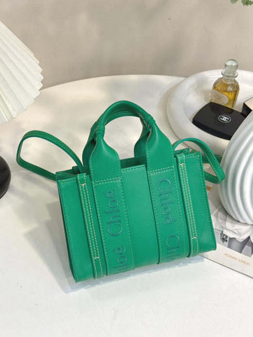 克洛伊 mini 绿色 牛皮 woody 托特包 商品图1