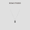 ROMI STUDIO 铜合金项链 简约黑色水滴形吊坠银链项链 RWCRP33149 商品缩略图0