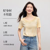 【专属特价】熙世界蕾丝花边圆领白色T恤女士设计感短袖体恤上衣2025夏日新款 商品缩略图4