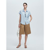 棉仓363604038-初棉莱赛尔亚麻短袖四色百搭衬衫25春夏 商品缩略图2