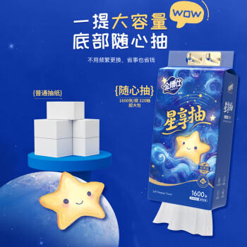 金博仕悬挂抽纸1600张5层320抽4提抽纸加厚大餐巾厕纸巾整箱面巾纸家用 /家庭清洁/纸品 /清洁纸品 /抽纸 商品图2