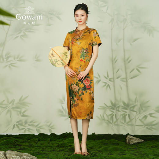 乔万尼真丝提花连衣裙重磅40mm桑蚕丝新中式复古旗袍ET2E315 商品图3