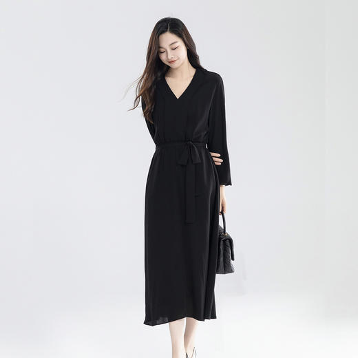 火桐hooton 高货系列 重磅32姆米鬼绉真丝连衣裙GD80501 商品图5