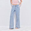 NUTH浅冰蓝复古水洗直筒阔腿宽松牛仔裤女 商品缩略图0