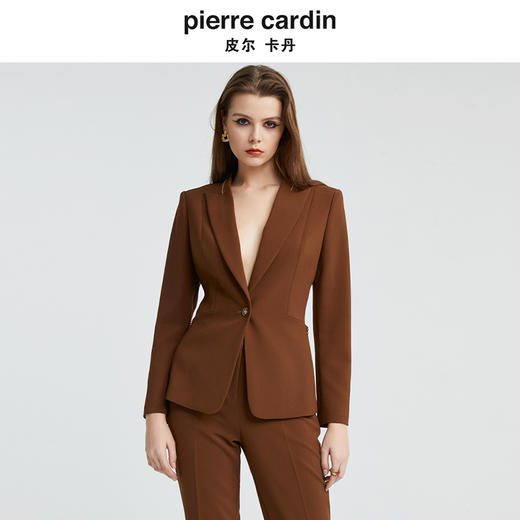 皮尔卡丹女装新款经典通勤一粒扣修身西服P4326U4973K0 商品图3