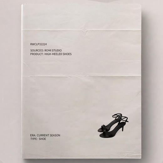 ROMI STUDIO“气质优雅”黑色羊皮革一字带细跟高跟凉鞋 RWCLP32224 商品图2