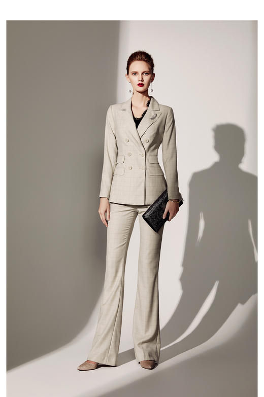 J83A2783A颈袖添香季新款时尚职场气质女神范女装洋气职场装西装套裤 商品图0