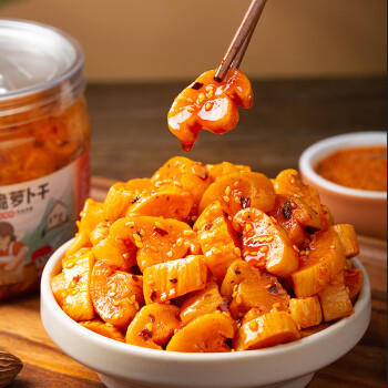 屋头高山脆萝卜干 榨菜咸菜四川下饭菜酱腌菜香辣味+麻辣味338g*2瓶 /粮油调味 /调味品 /榨菜/酱腌菜 商品图4