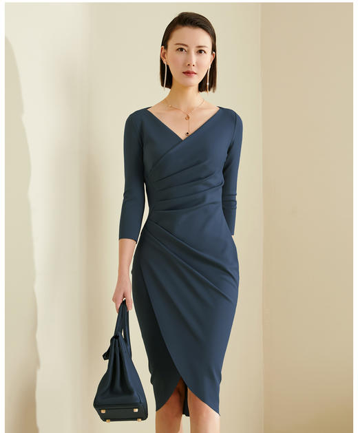 颈袖添香新款职场连衣裙女装时尚ol女神高端大牌包臀女裙 商品图8