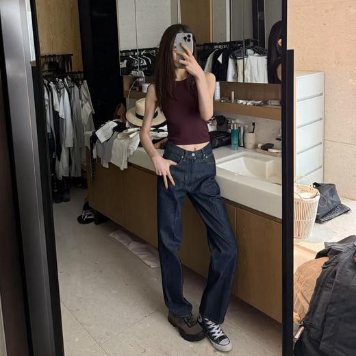 ROMI STUDIO复古酒红色圆领针织吊带背心/罗纹弹力修身RWCSSD1962【发货时效25天】 商品图0