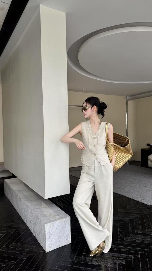 SZ2L51_密合色_休闲裤_春夏_高腰直筒阔腿气质通勤显瘦_高级女装_BERNIEELEN 伯妮斯茵 商品图1