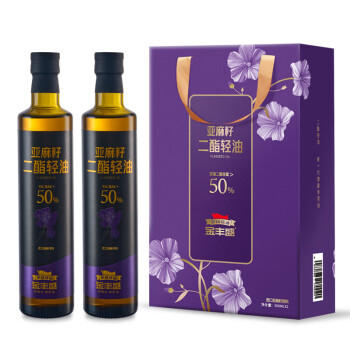 金丰盛亚麻籽二脂油500ml*2瓶礼盒装甘油二酯50%食用油家用送礼供销福油 /粮油调味 /食用油 /其他油 商品图7