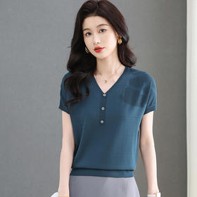 FCY FQ32115针织衫短袖t恤洋气薄遮肚上衣