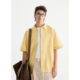 棉仓3631004003-【春皱湖波】盐缩棉微皱风格宽松短袖衬衫