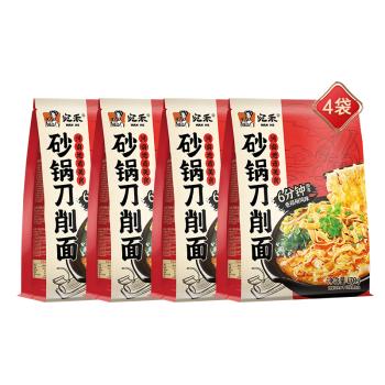 宛禾 砂锅刀削面 河南特色手擀面方便泡面夜宵速食火锅宽面170g*4袋 /粮油调味 /方便食品 /特色米粉/米线 商品图2