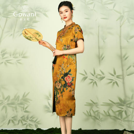 乔万尼真丝提花连衣裙重磅40mm桑蚕丝新中式复古旗袍ET2E315 商品图2