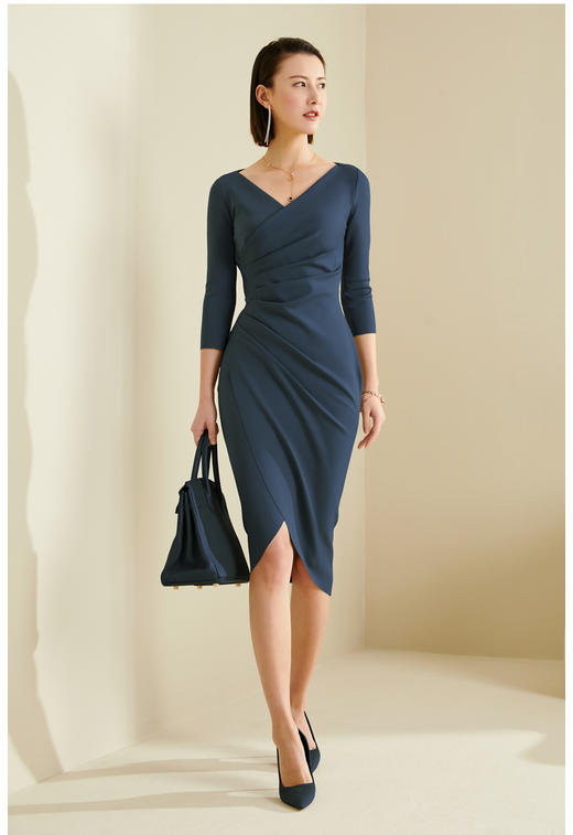 颈袖添香新款职场连衣裙女装时尚ol女神高端大牌包臀女裙 商品图7