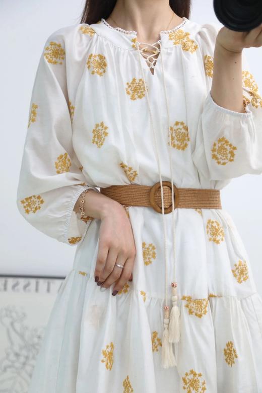 LPIUTY品牌直发！黄亦玫同款明媚感⚠️“繁花馥郁”黄玫瑰度假连衣裙❗️每单赠送腰带 商品图4