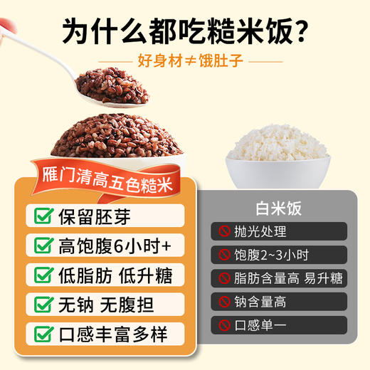 雁门清高五色糙米2.5kg轻脂粗粮苦荞主食五谷杂粮美味营养搭配餐 商品图4
