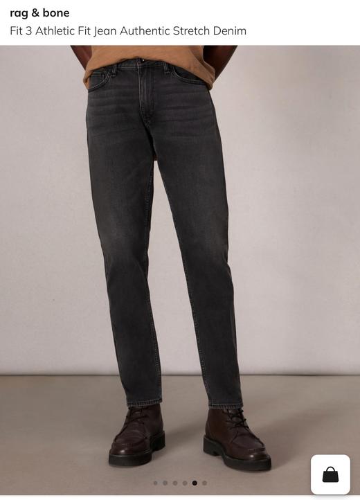 R@G BONE 薄款洗水 黑灰弹力牛仔长裤 NZK241 商品图1