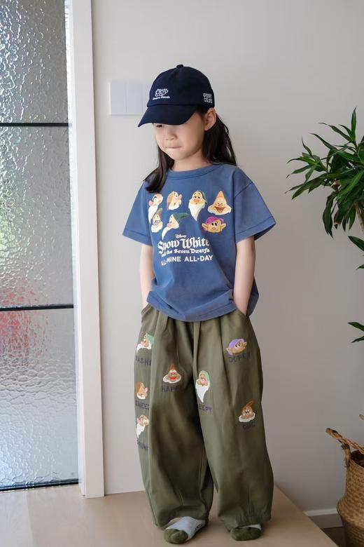 2025春夏DD日系儿童复古联名刺绣小矮人竹节棉质休闲萝卜长裤！ 商品图1