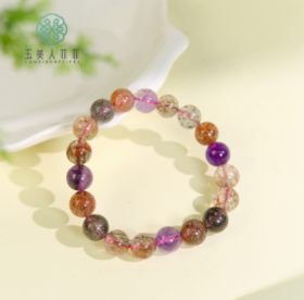 玉美人菲菲^水晶单圈圆珠手串约10mm