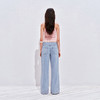 NUTH浅冰蓝复古水洗直筒阔腿宽松牛仔裤女 商品缩略图4