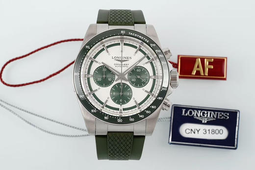 『NOOB official➕代工』AF 承继匠心工艺,焕新演绎经典，浪琴表康卡斯系列计时码表
42.00 mm表径，使用陶瓷表圈，表圈上有有测速圈，并有红字点缀。
表盘有黑、白、蓝、香槟，多种配色❕ 商品图13