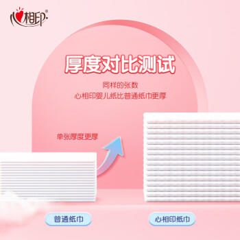 心相印婴儿抽纸 3层110抽*15包加大M码（母婴可用 宝宝纸巾 整箱销售） /家庭清洁/纸品 /清洁纸品 /抽纸 商品图5