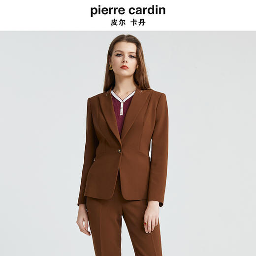 皮尔卡丹女装新款经典通勤一粒扣修身西服P4326U4973K0 商品图0