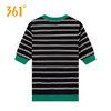 361度联名款2025夏季新品女子加菲猫透气条纹套头衫圆领T恤女562529123-4 商品缩略图1
