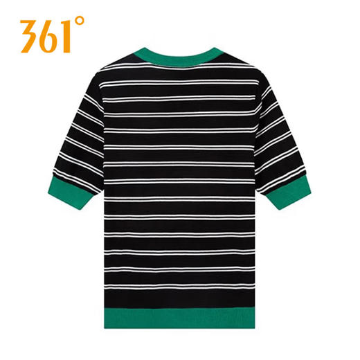 361度联名款2025夏季新品女子加菲猫透气条纹套头衫圆领T恤女562529123-4 商品图1