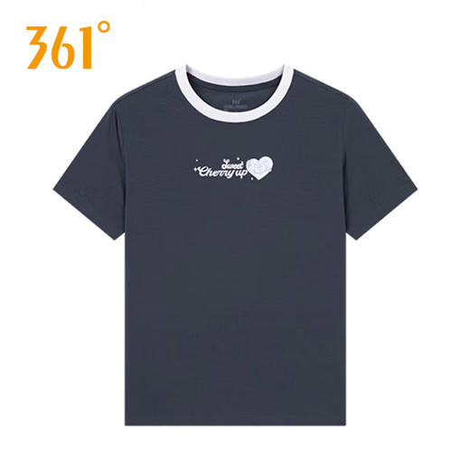 361度上衣女2025夏季新款图案印花透气薄款圆领短袖T恤衫女款562529117-4 商品图0