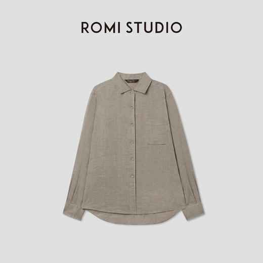 ROMI STUDIO100%亚麻经典老钱衬衫/直筒宽松版型RWCSSY2568 商品图0