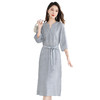 QS-82599526【真丝亚麻】清凉夏季新款桑蚕丝连衣裙女原创炒色亚麻中长裙9526 商品缩略图4