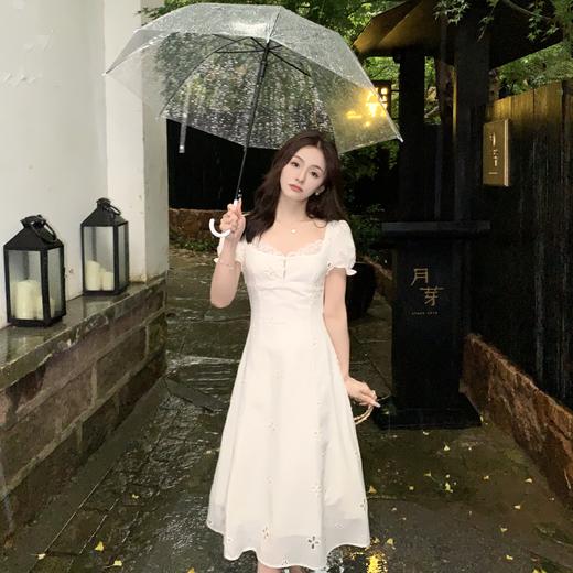 金蘑菇菇 淡路岛情诗 / 法式蕾丝重工镂空刺绣收腰显瘦连衣裙 商品图0