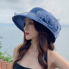 【清凉大沿沙滩帽】夏季新款女士欧根纱花朵大沿沙滩帽户外遮阳防晒旅游网纱出游旅行渔夫帽子。ry 商品缩略图4