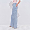 NUTH浅冰蓝复古水洗直筒阔腿宽松牛仔裤女 商品缩略图3