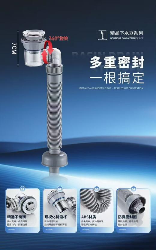8460-360°旋转一体翻版下水器 商品图1
