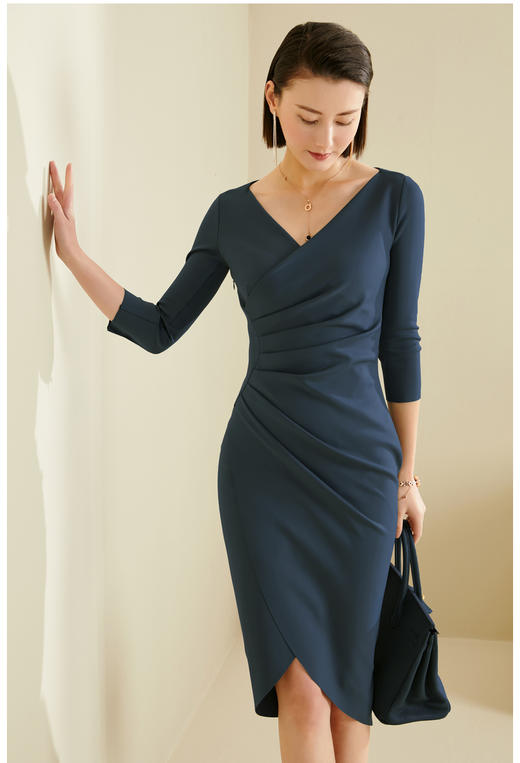 颈袖添香新款职场连衣裙女装时尚ol女神高端大牌包臀女裙 商品图2