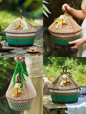 五谷丰登·编织筐款端午粽子礼盒（四素两荤12粒）