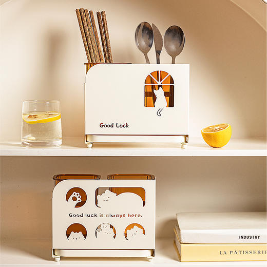 摩登主妇不锈钢筷子收纳盒筷子筒壁挂式筷笼子家用高档新款筷子桶 商品图4