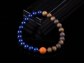 XY0271沉香+南红青金石手串