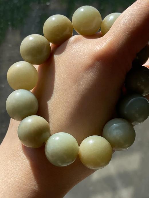 和田青白玉大圆珠手链，顺丰包邮 商品图13