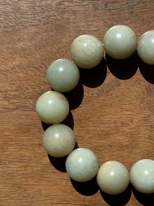 和田青白玉大圆珠手链，顺丰包邮 商品图10