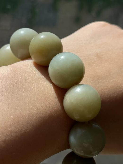 和田青白玉大圆珠手链，顺丰包邮 商品图12